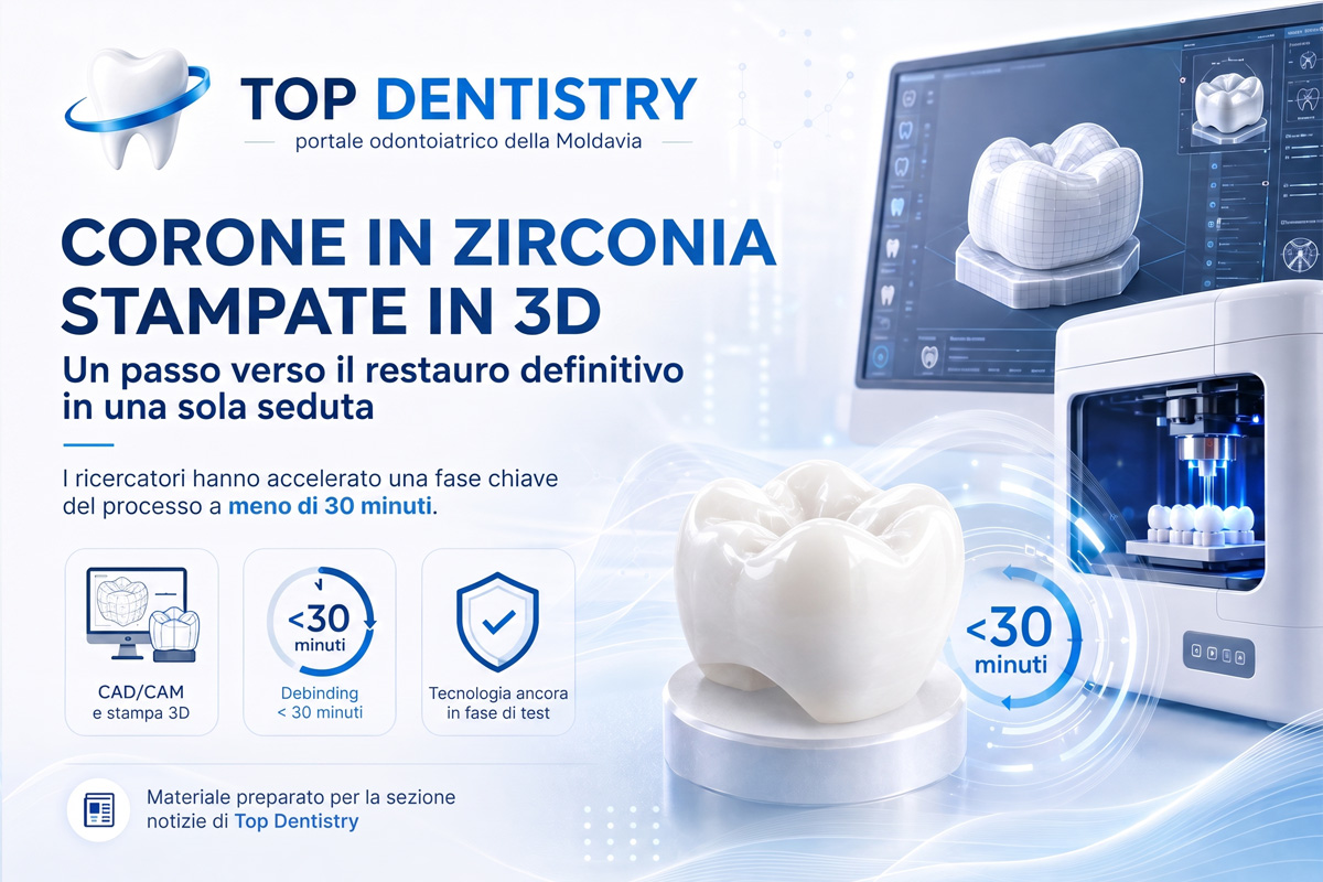 Corone in zirconia stampate in 3D: trattamento post-stampa accelerato