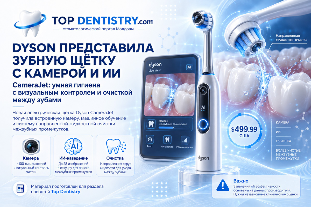 Dyson CameraJet — электрическая зубная щётка с камерой и ИИ