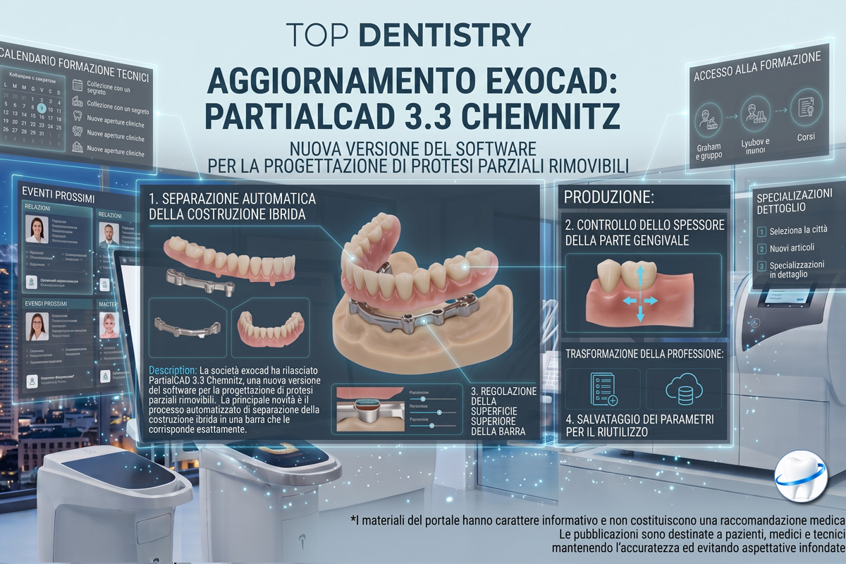 exocad ha lanciato PartialCAD 3.3 Chemnitz per le protesi digitali