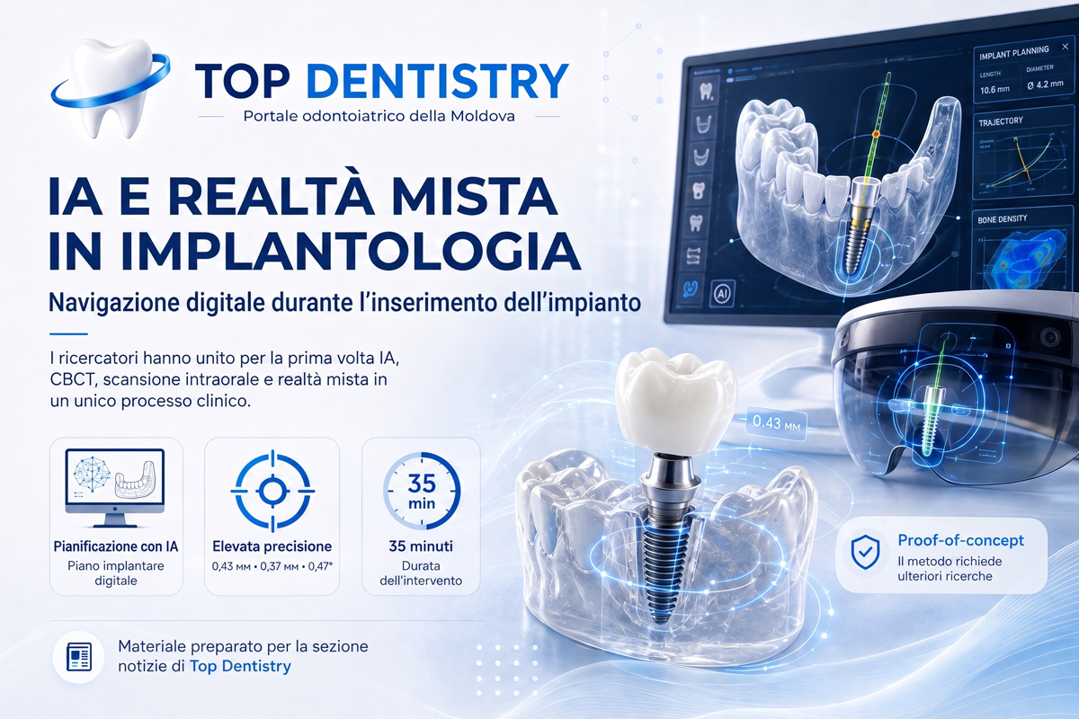 Intelligenza artificiale e realtà mista nell'inserimento di un impianto dentale