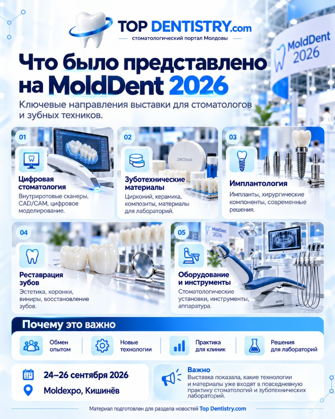 Что было представлено на MoldDent 2026: цифровая стоматология, материалы, имплантология, реставрация и оборудование