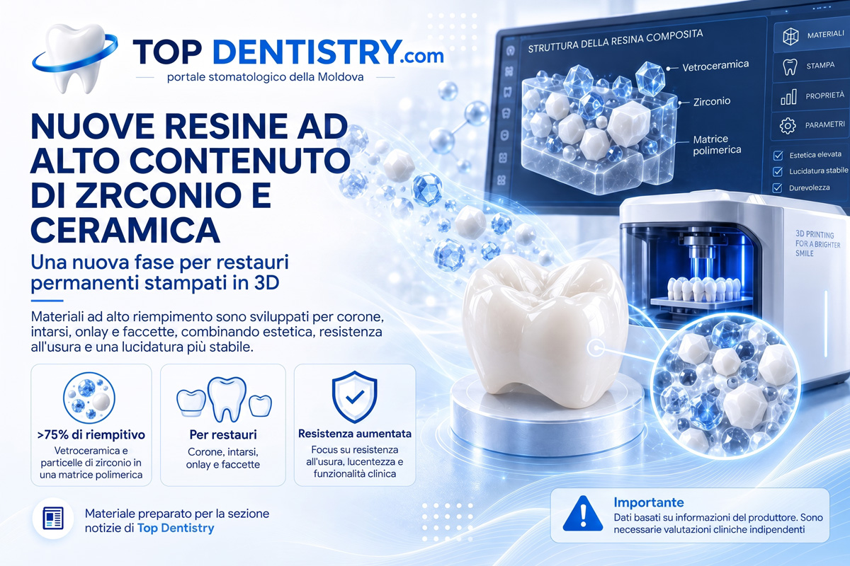 Resine ad alto contenuto di zirconia e ceramica per restauri permanenti