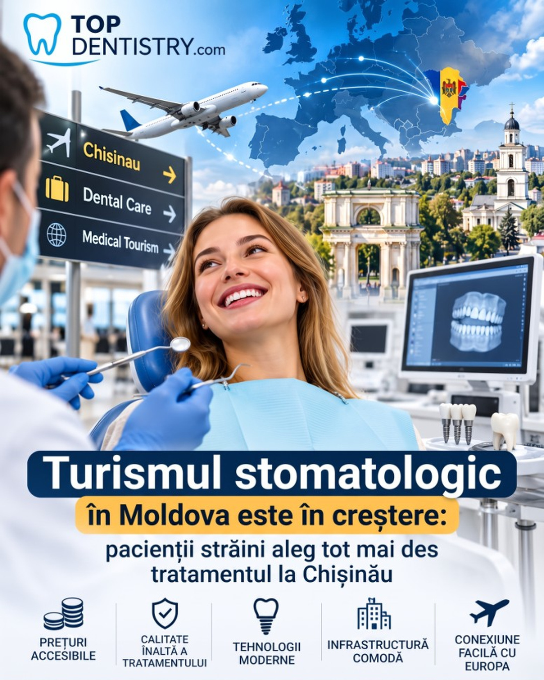 Turismul stomatologic în Moldova: pacienții străini aleg tratamentul la Chișinău