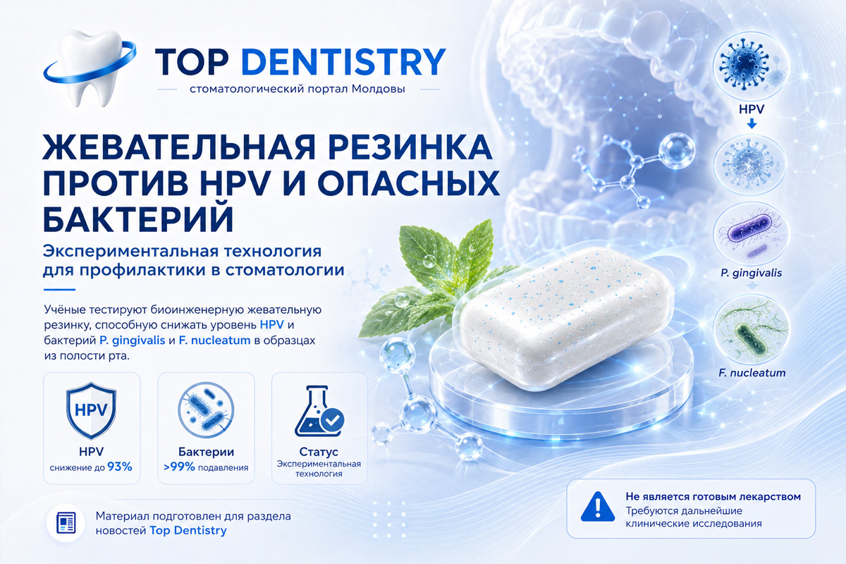 Экспериментальная жевательная резинка против HPV и опасных бактерий полости рта
